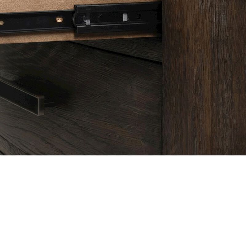 FurniFact Solid Rubberwood Veneer Nightstand with Drawer, Bedside Table image number 6