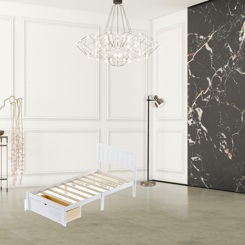Modern Wooden Bed &ndash; Sleek Space Saver image number 1