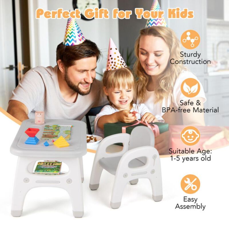 Kids Activity Table and Chair Set with Montessori Toys for Preschool and Kindergarten