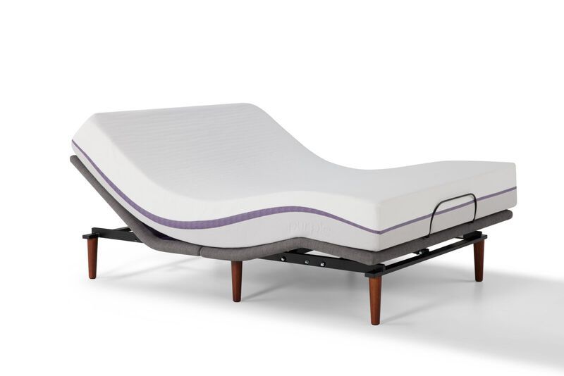 Purple Ascent Adjustable Base - Base showing with Purple mattress in inclined position at head and raised position at foot. image number 6