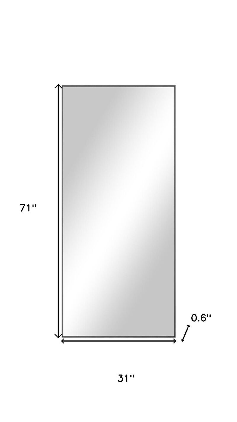 HomeRoots 71" Black Metal Freestanding Or Wall Mount Framed Full Length Mirror image number 4