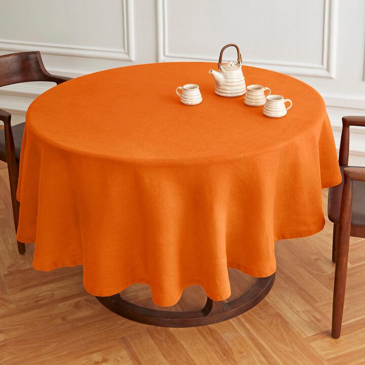 Solino Home 100% Pure Linen Round Tablecloth - Sonoma
