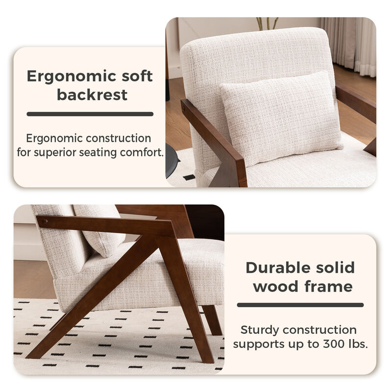 Dexnur Mid-Century Modern Accent Chair image number 2