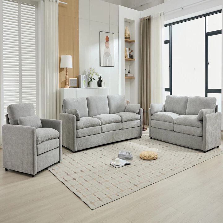 Whisen 6-Seat Cozy Sofas, Oversized Comfy Cloud Sofa, Double Cushion Sofa Group for living room