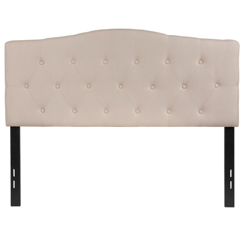 Flash Furniture Tufted Upholstered Full Size Headboard in Beige Fabric image number 3
