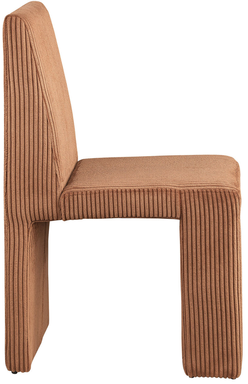 Meridian Furniture Benson Saddle Microsuede Corduroy Fabric Dining Chair, Set of 2