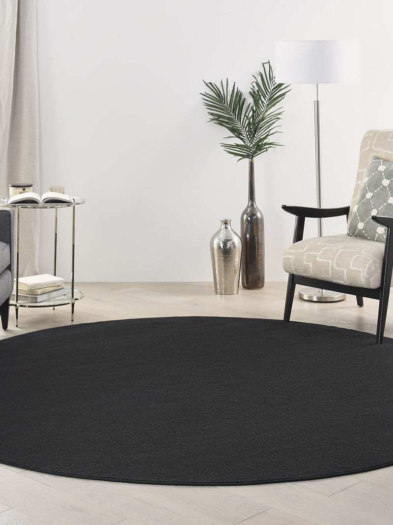 Nourison Essentials NRE01 Black 8' x Round Rug image number 9