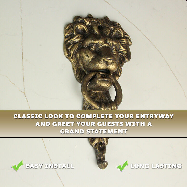 10 Inch Bronze Cast Iron Lion Vintage Door Knocker Decorative Home Decor