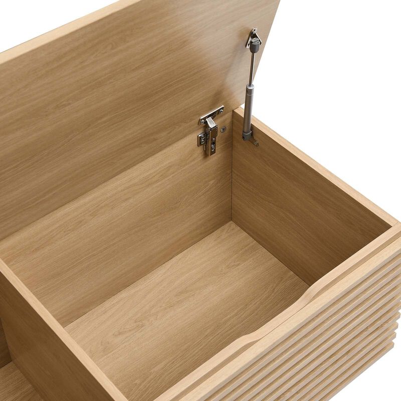 Modway Render 47" Wood Grain Storage Bench in Oak image number 4