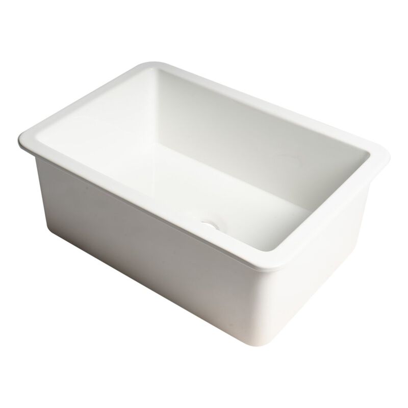 ALFI brand White 27 x 18 Fireclay Undermount / Drop In Firelcay Kitchen Sink