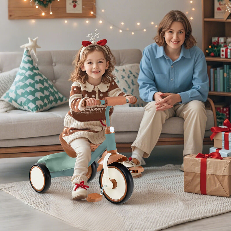 Toddler 3-Wheel Tricycle with Adjustable Seat and Storage Basket for Kids image number 4