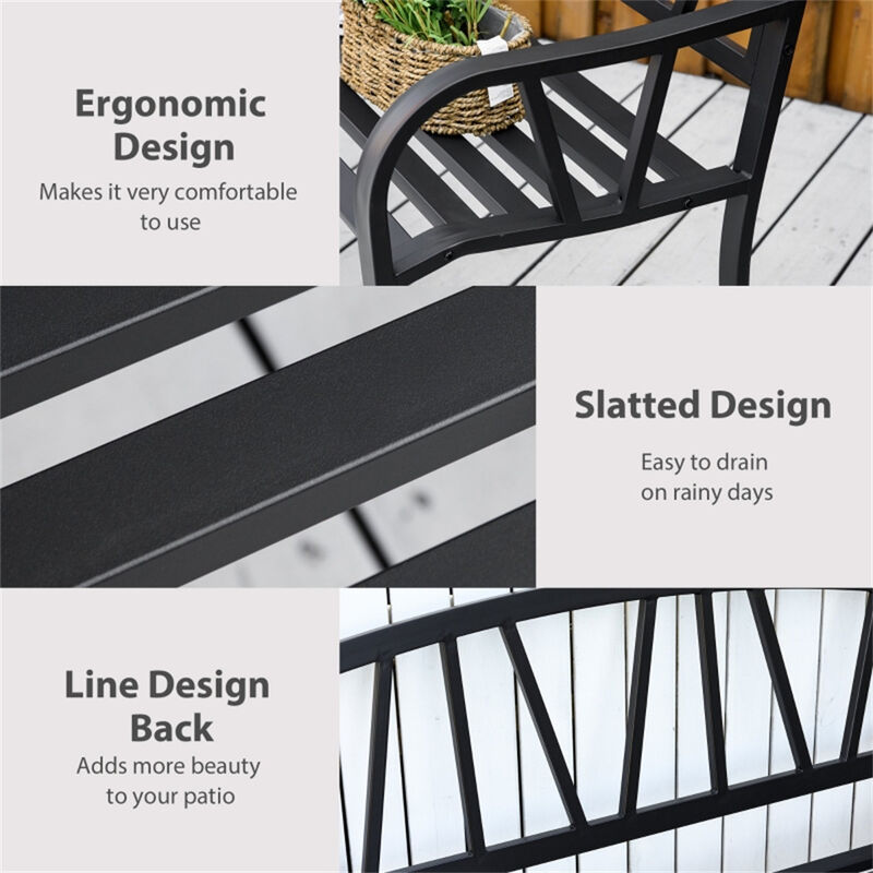 Weather-Resistant Outdoor Bench, Decorative and Functional Seating for Garden or Patio image number 3