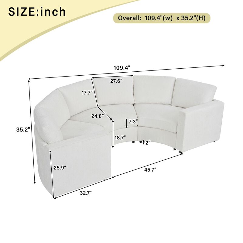 Blesbe Curved Modular Sectional Sofa image number 9
