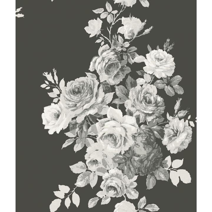 Tea Rose Black & White Wallpaper