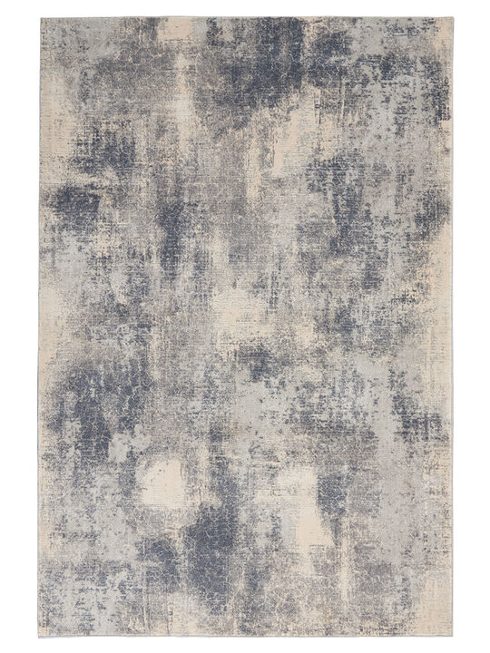 Rustic Textures RUS02 Blue/Ivory 3'11" x 5'11" Rug
