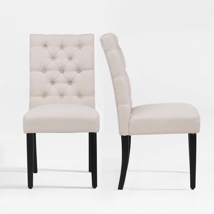WestinTrends Upholstered Button Tufted Dining Chair (Set of 2)