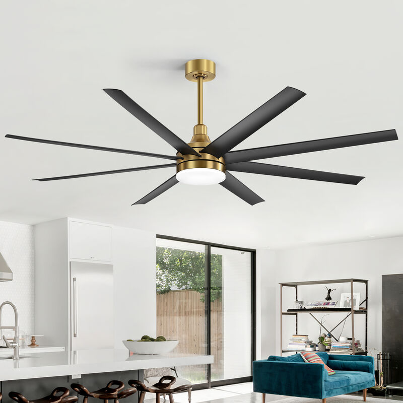 Breezary 65 in Ceiling Fan with Light, 8 ABS Blades, Remote Control, Reversible DC Motor, 6 Speeds image number 1