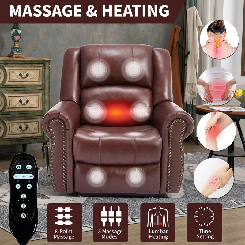 Mondawe Power Lift Recliner Chair Heat Massage, Heavy Duty Motion Mechanism with USB Ports image number 2