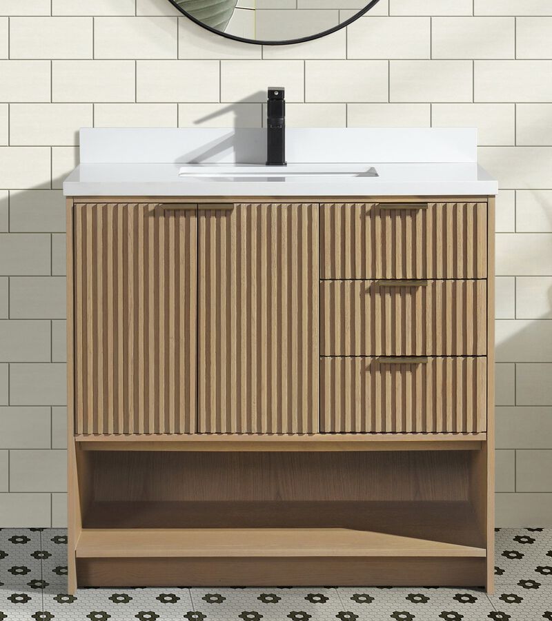 Diego 36" Bathroom Vanity Oak image number 6