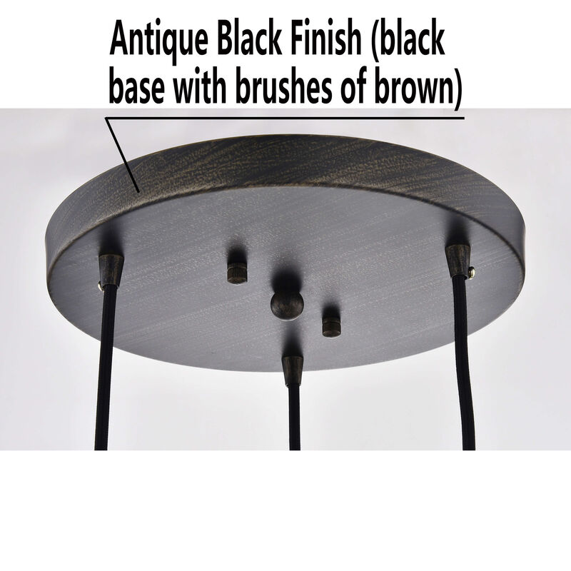 Alba Antique Black Cognac Glass 3-light Cluster Pendant Chandelier image number 5