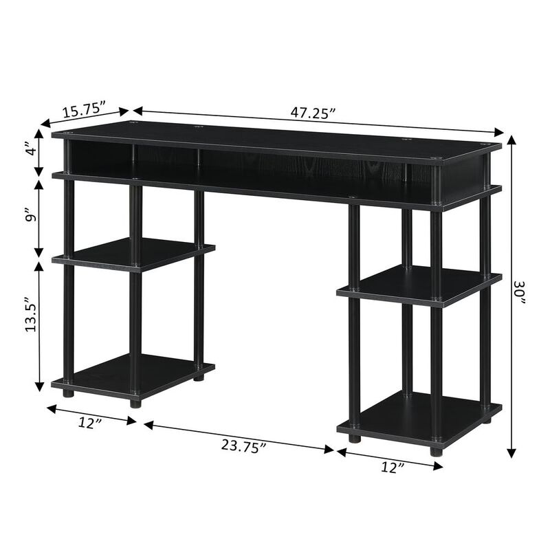 Convience Concept, Inc. Designs2Go No Tools Student Desk with Shelves - Black