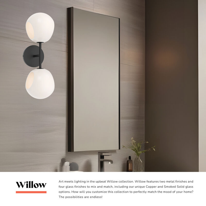 Willow 17-in 2 Lights Damp-Rated Wall/Vanity Light image number 6