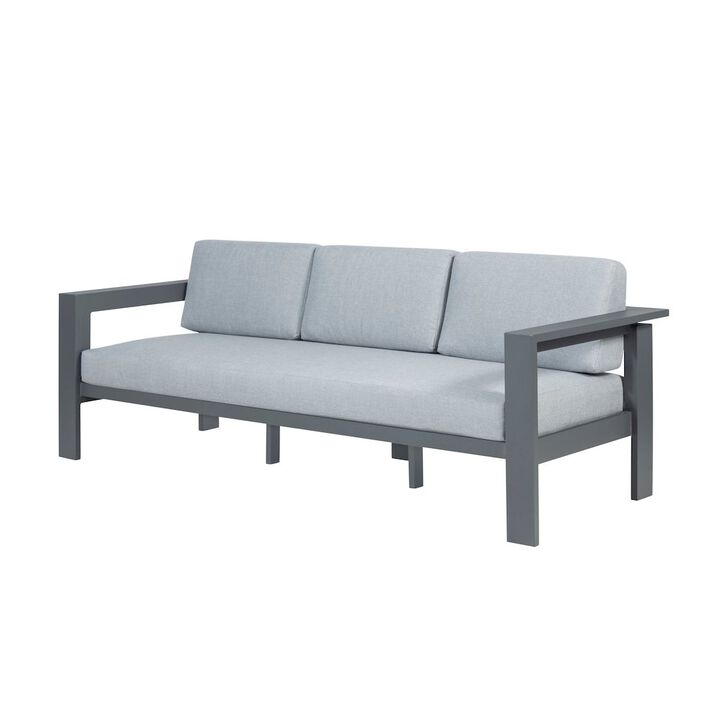 Crafters and Weavers Sardinia Aluminum Frame Outdoor Sofa - Gray Cushions