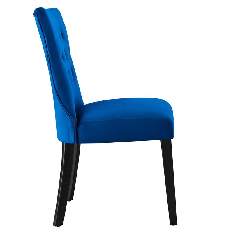 Modway Silhouette Velvet Set of 2 Dining Chairs with Navy Finish EEI-5014-NAV image number 5