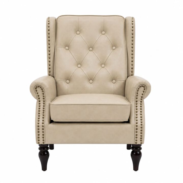 GOODSILO Modern Wood Frame Upholstered Armchair Comfortable Accent Lounge Chair for Living Room Bedroom Small Space Use