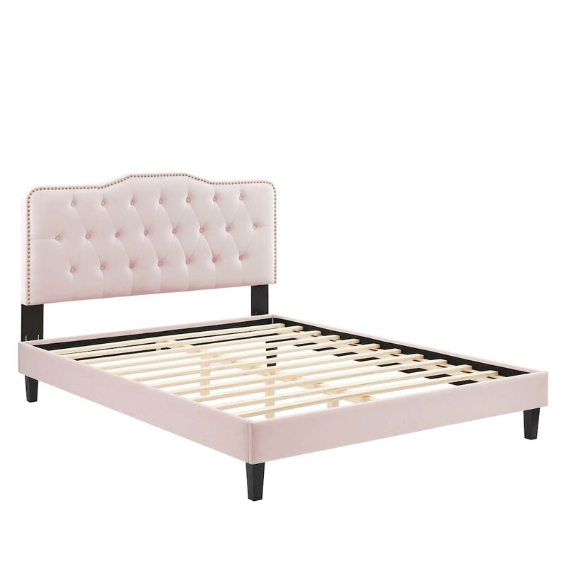 Amber Performance Velvet Queen Platform Bed image number 1