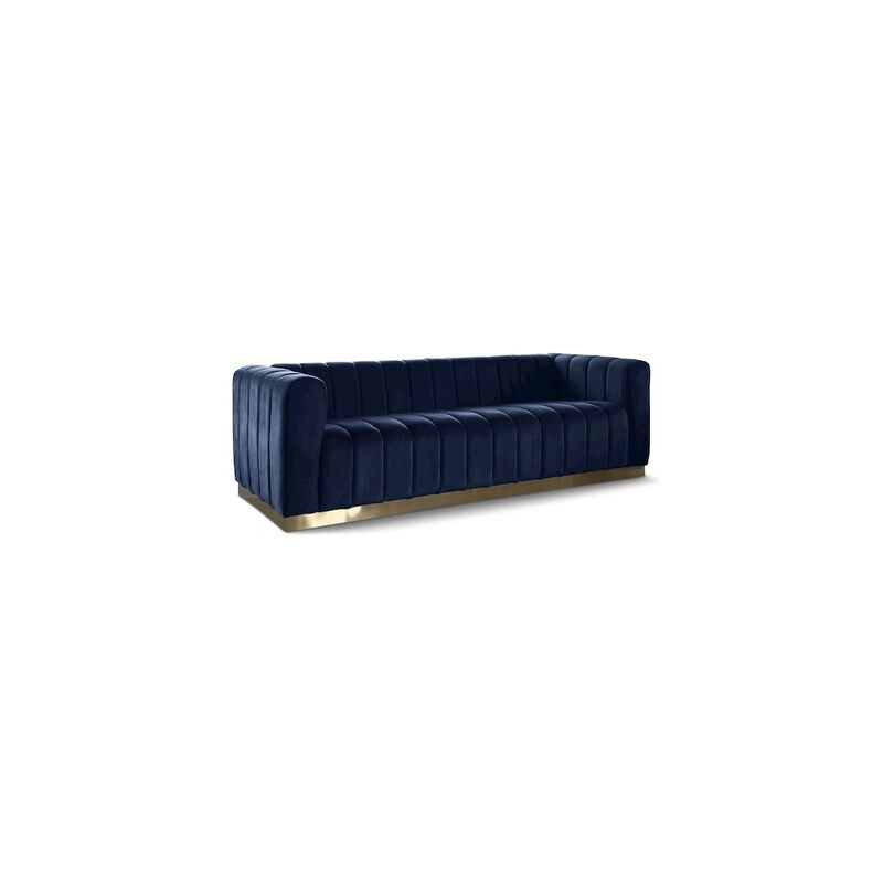 Meridian Furniture Marlon Navy Velvet Sofa