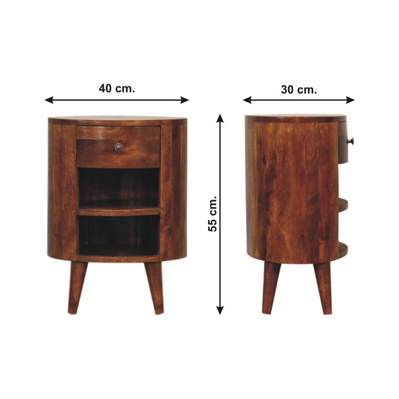 Artisan Furniture Cortez Chestnut 1 Drawer Solid Wood Nightstand