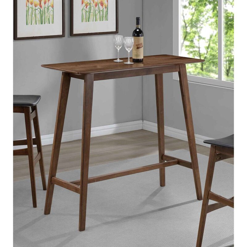 Coaster Finnick Rectangular 47-inch Pub Height Bar Table Walnut