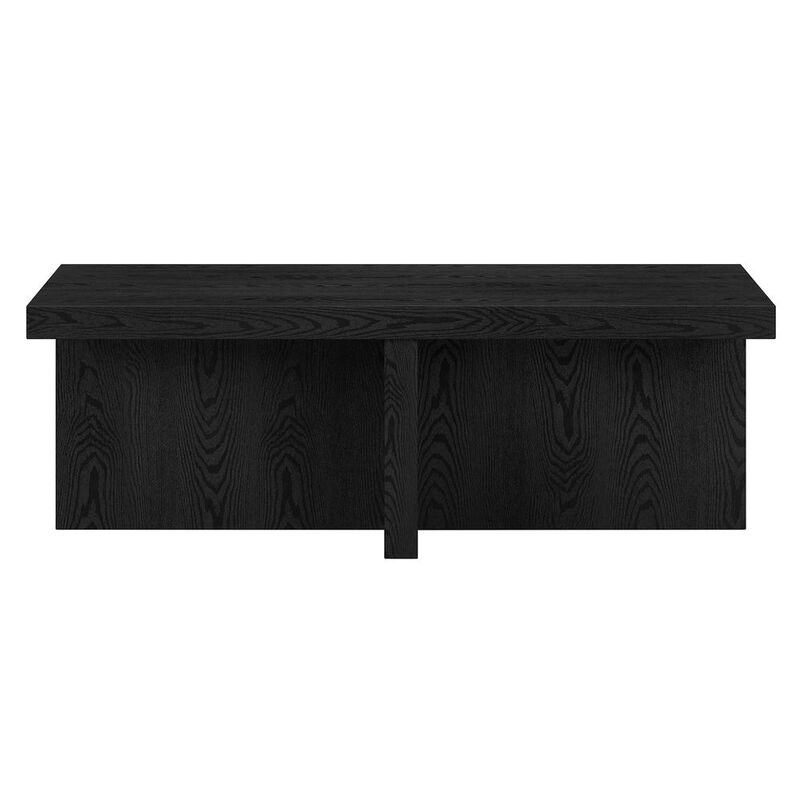 Hudson&Canal Elna 44 Wide Rectangular Coffee Table in Black Grain