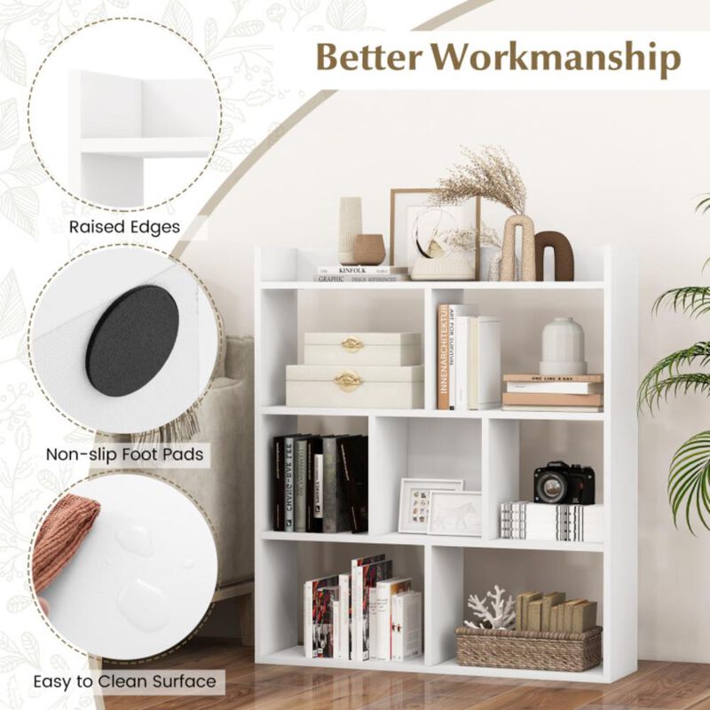 Hivvago 7 Cubes Open-back Bookshelf with Anti-Toppling Devices