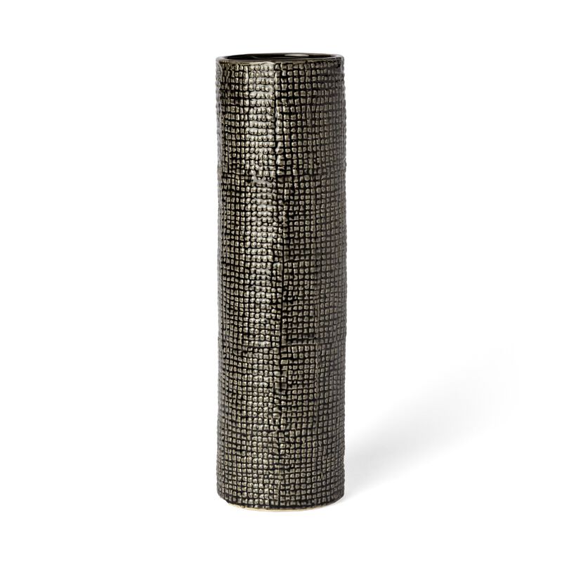 Modern Check Pattern Ceramic Vase for Dining Table or Entryway