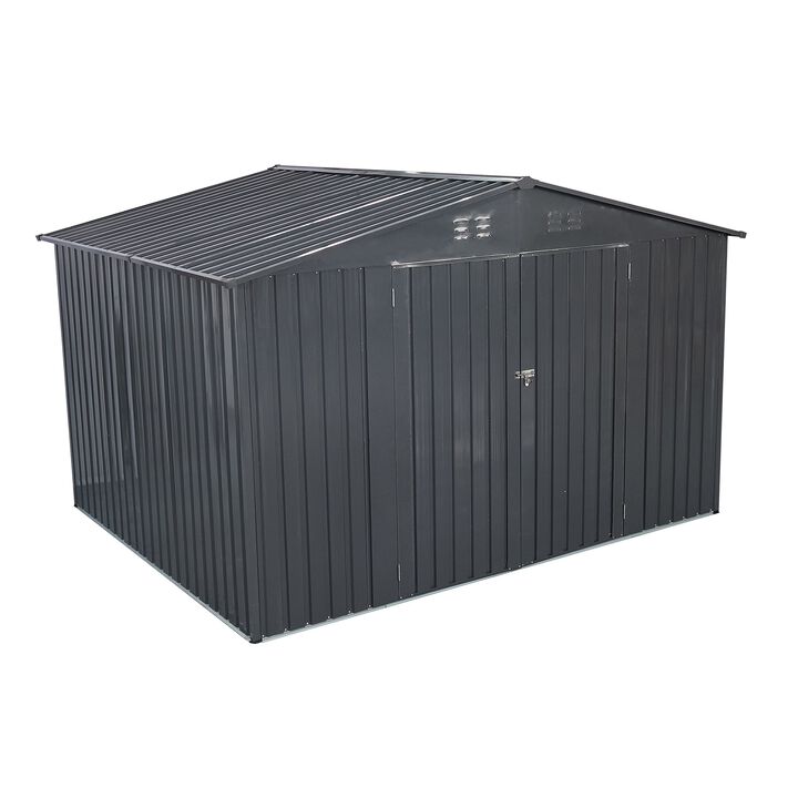 Mondawe Outdoor 10'x8' Metal Storage Shed With Weather resistant roof & lockable door Tool Shed