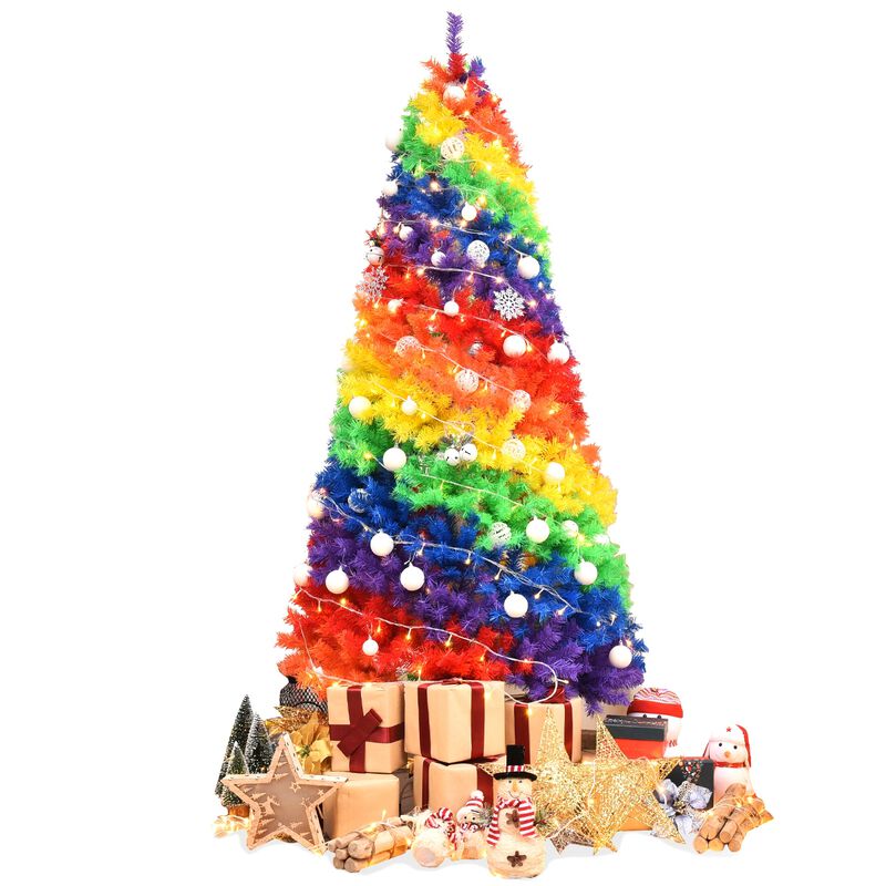 Artificial Hinged Traditional Christmas Tree with Metal Stand