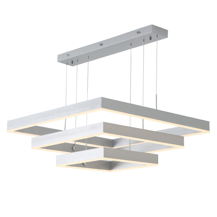 Modern Integrated LED Chandelier Square Large Light for Living Dinning Room