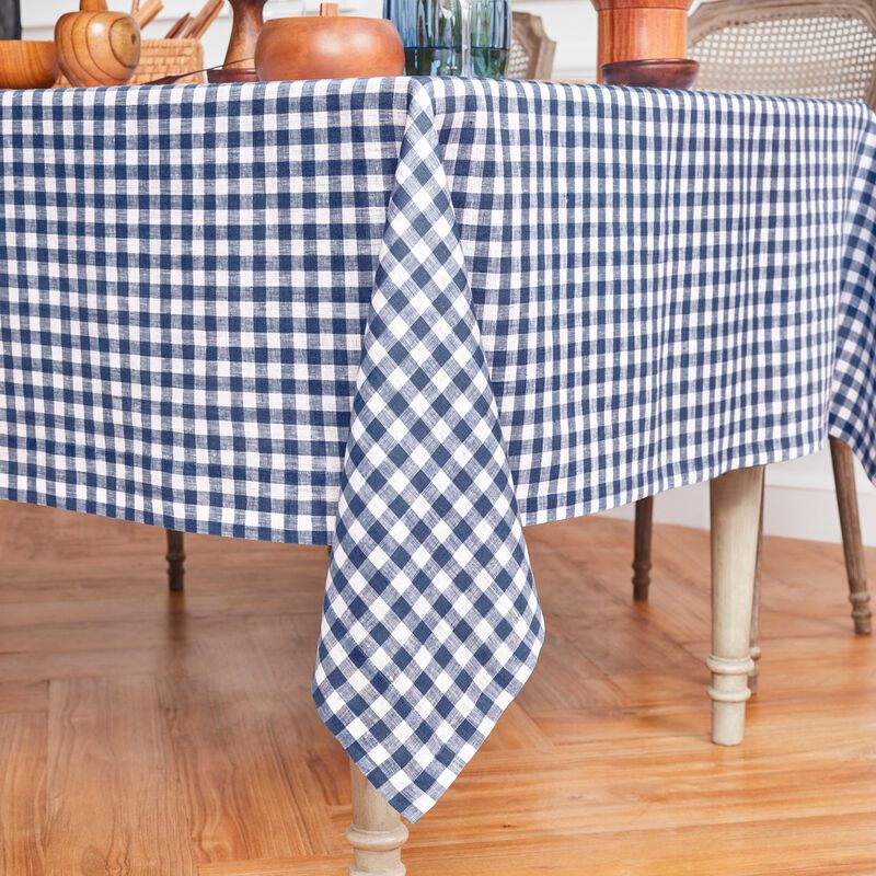 Linen Tablecloth - Gingham Check image number 1