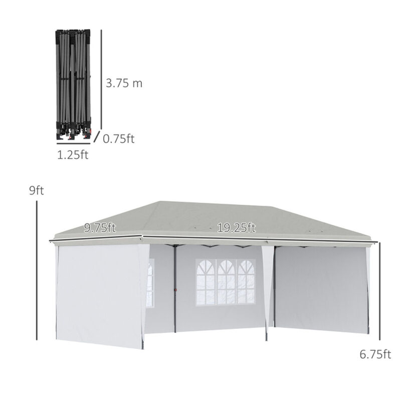 Pop-Up Canopy Party Tent with 4 Sidewalls for Outdoor Events