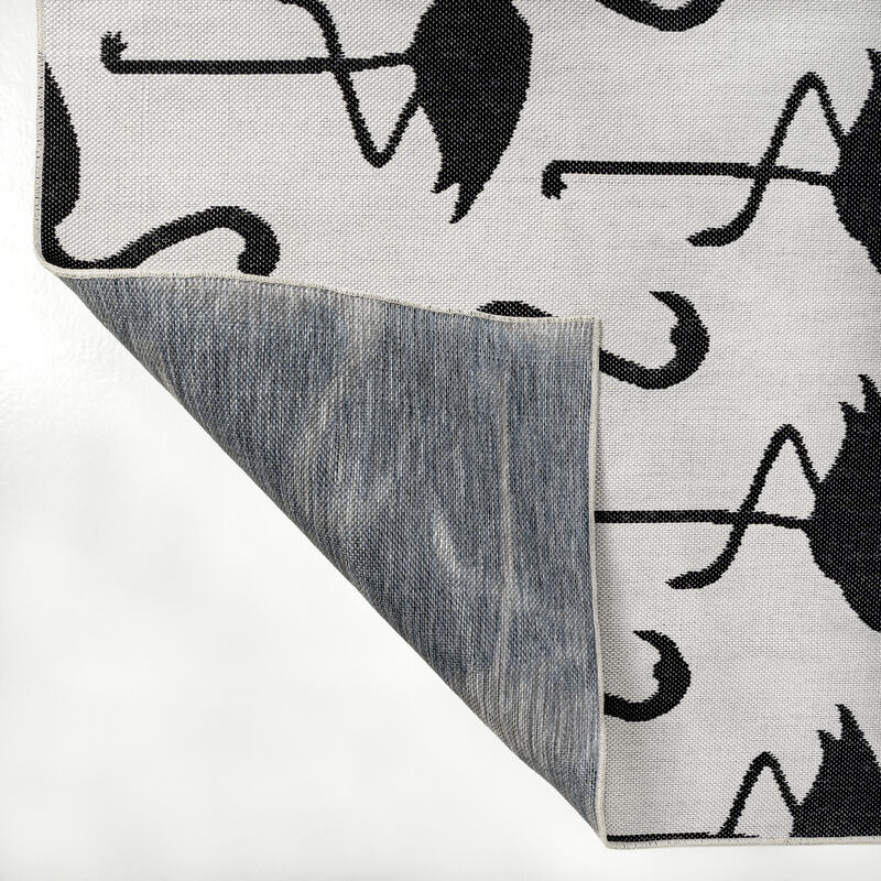 Liana Casual Coastal Flamingos Two-Tone Indoor/Outdoor Area Rug