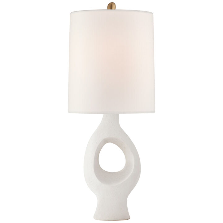 Capra Medium Table Lamp in Marion White with Linen Shade