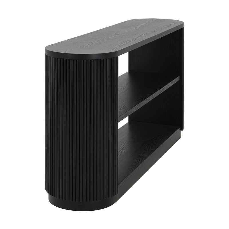 Merax Modern Entryway Console Table Slim Sofa Table Open Shelf Elegant Wood Grain Multi-Functional Hallway Table