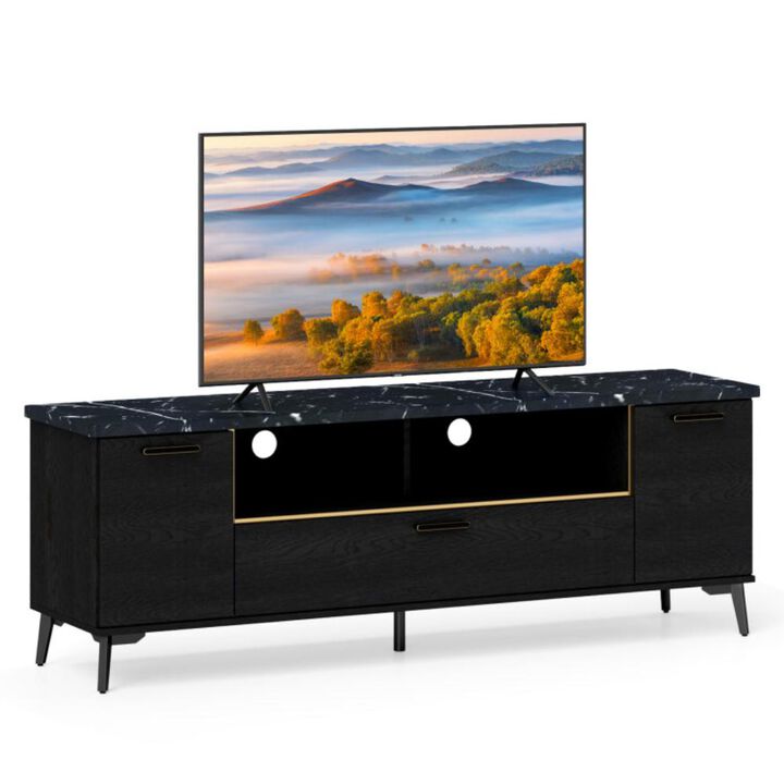 Hivvago TV Stand with Flip Door Cabinet for TVs up to 75 Inch