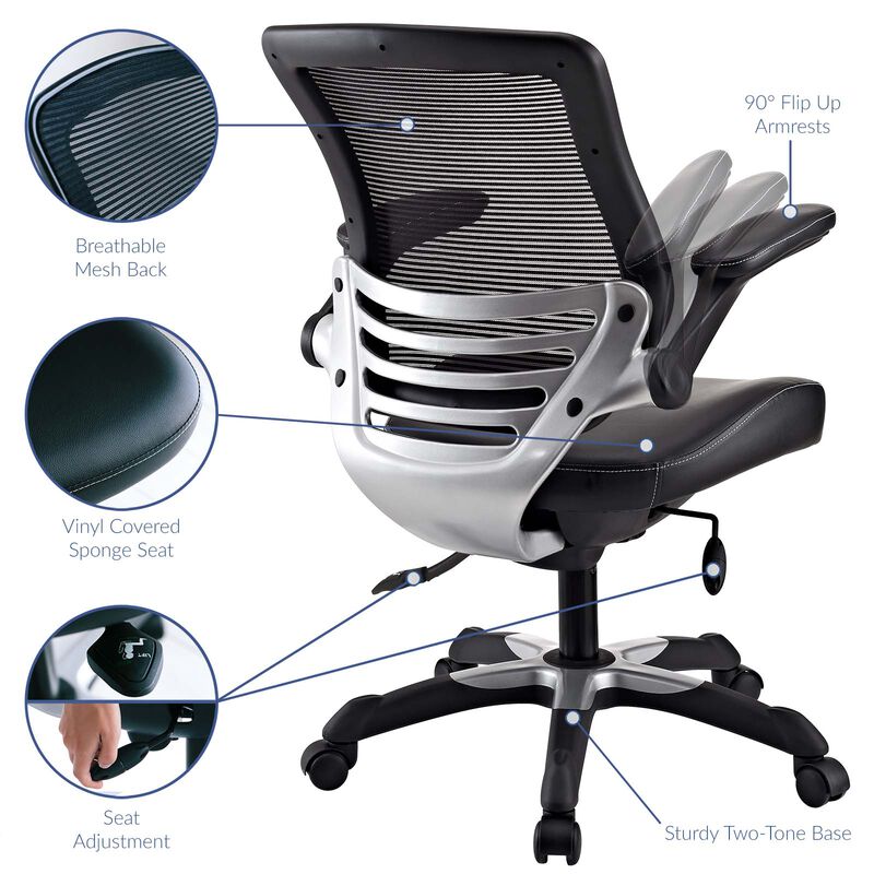 Modway Furniture - Edge Vinyl Office Chair image number 4