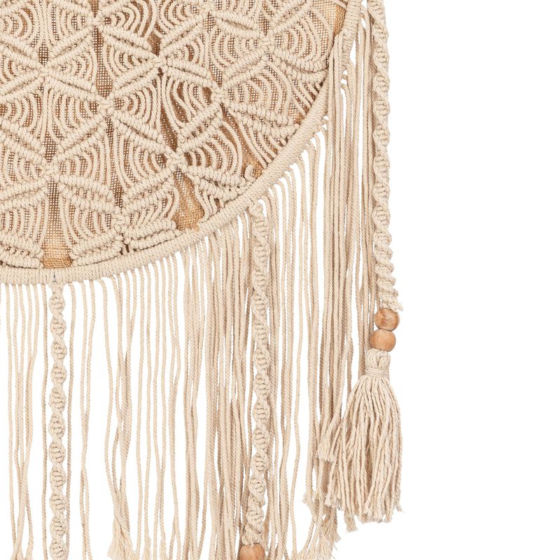 Charlie Farmhouse Macrame Boho Toy Storage Basket with Tassels image number 4