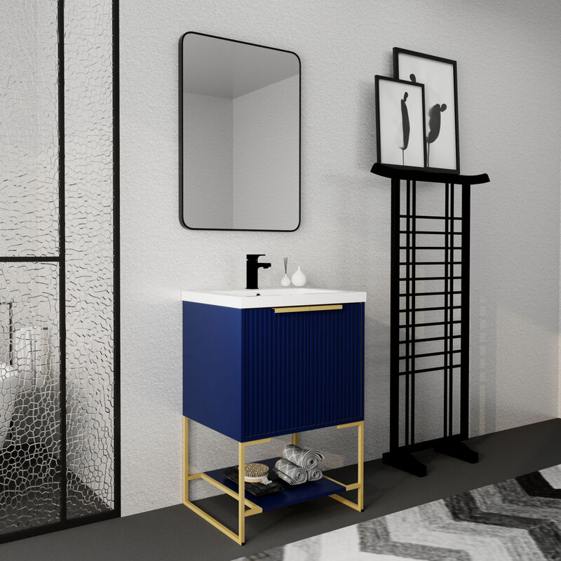 24 Inch Freestanding Bathroom Vanity With Resin Basin,24x18,