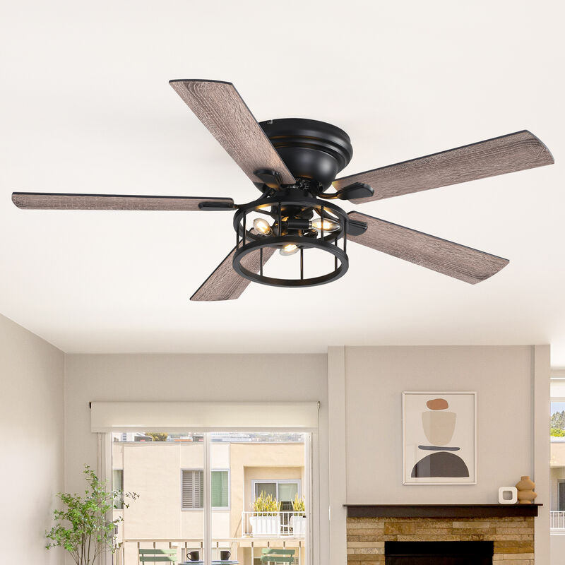 Breezary 52 in Ceiling Fan with Light, Walnut Plywood Blades, Quiet Reversible DC Motor, Remote Control, 6 Speeds image number 8
