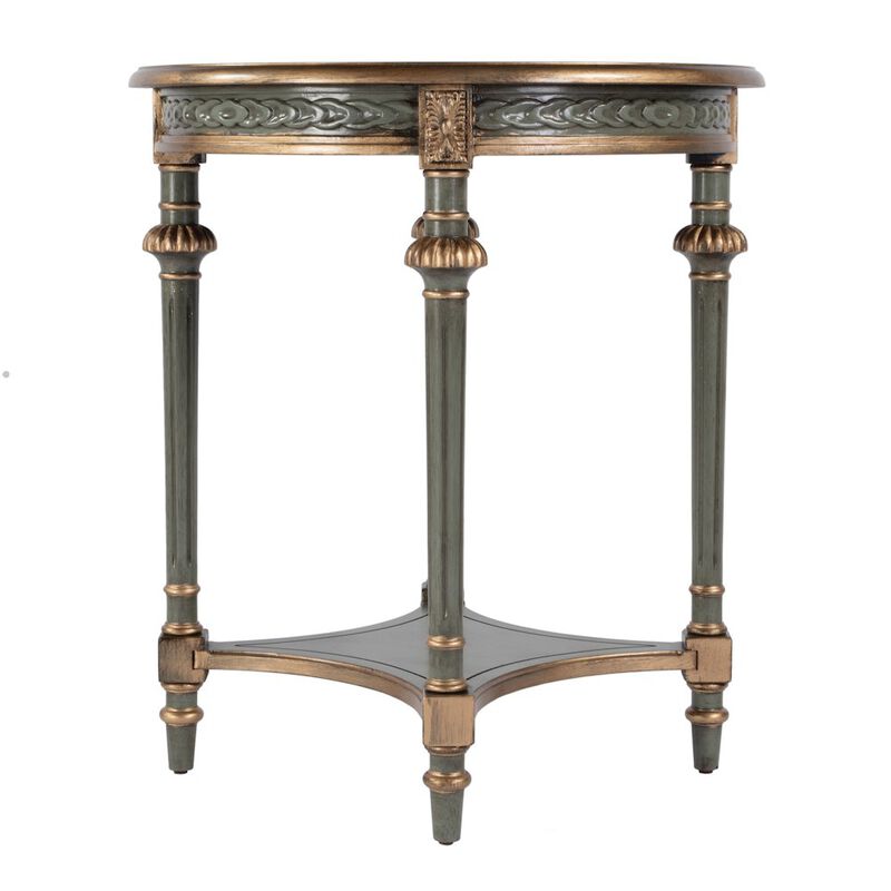Butler Specialty Hellinger 24 in. W Round Wood Tall End Table with Open Shelf, Pastel Green image number 5